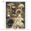 Biały Królik, mroczny las, baśniowe kompozycje, grzyby, kot, oczy kota, napisy*White Rabbit, dark forest, fairy tale compositions, mushrooms, cat, cat's eyes, lettering*Weißes Kaninchen, dunkler Wald, märchenhafte Kompositionen, Pilze, Katze, Katzenaugen